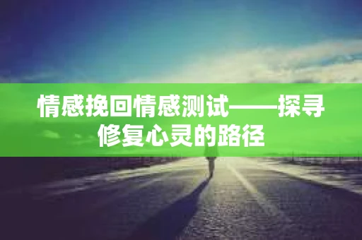 情感挽回情感测试——探寻修复心灵的路径