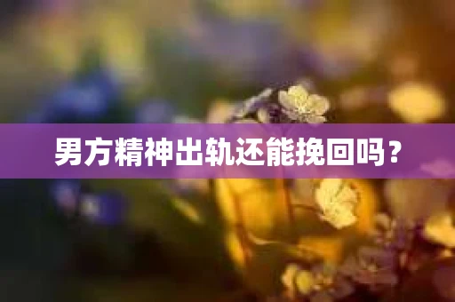男方精神出轨还能挽回吗？