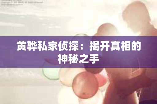 黄骅私家侦探：揭开真相的神秘之手