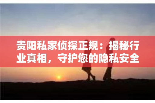 贵阳私家侦探正规：揭秘行业真相，守护您的隐私安全