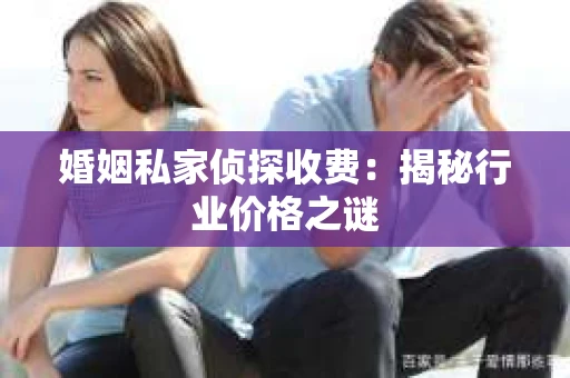 婚姻私家侦探收费：揭秘行业价格之谜