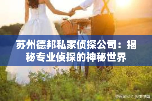 苏州德邦私家侦探公司：揭秘专业侦探的神秘世界