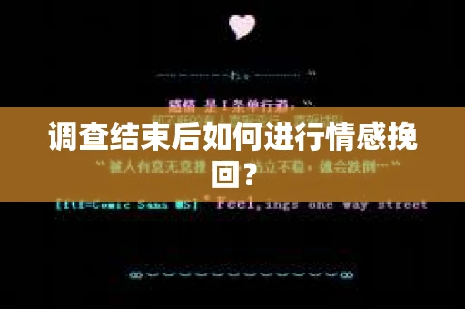 调查结束后如何进行情感挽回？